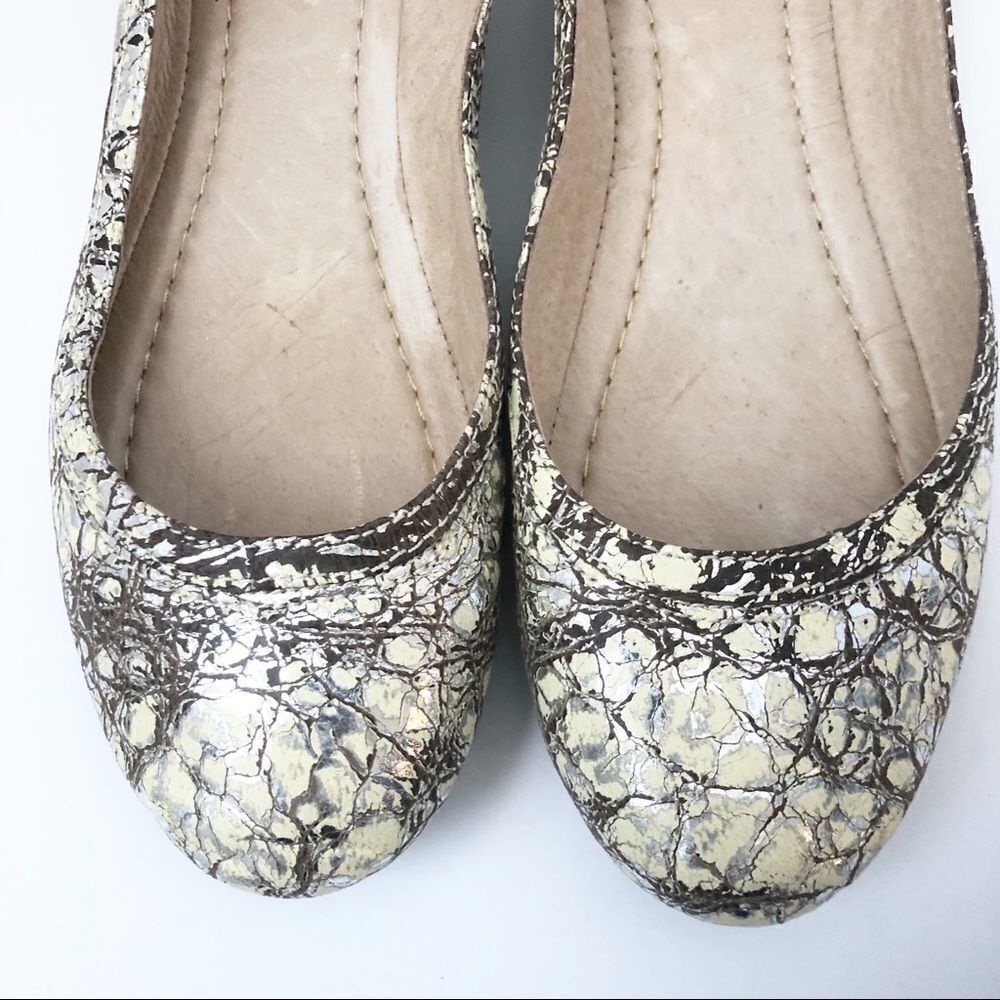 Frye Carson crackle metallic ballet flat